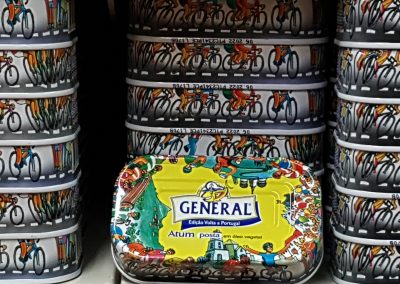 Cycling in portugal is featured on cans of tuna