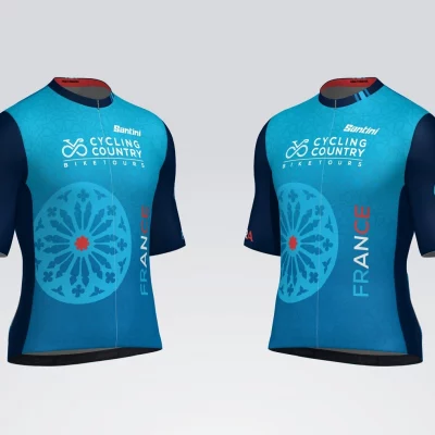 French Cycling Jersey wit motifs from France by SANTINI sportswear