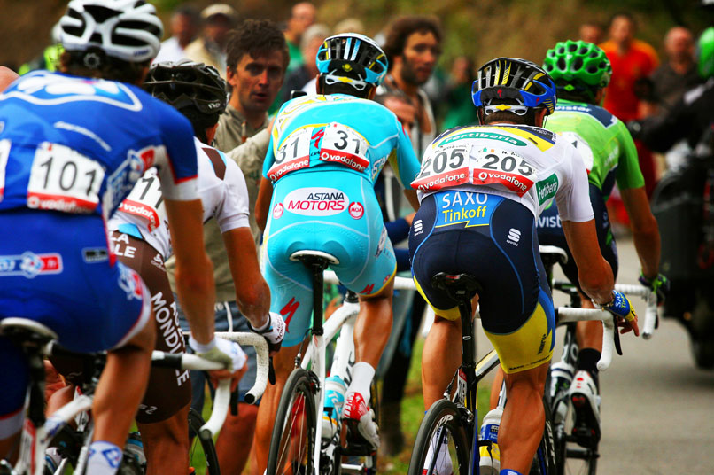 La Vuelta a España Cycling in a Group