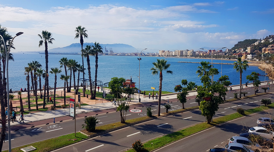 Costal Del Sol View of Malaga's cycle path
