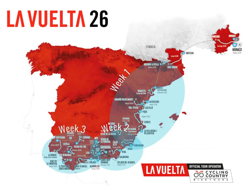 La Vuelta 26 Map La Vuelta 2026 Route Map
